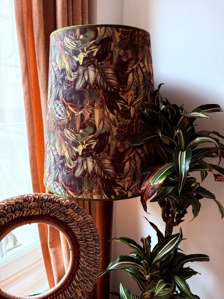 Vintage Vloerlamp met Botanische Kap - Uniek Design, Ophalen of Verzenden, Gebruikt, Hout, 150 tot 200 cm