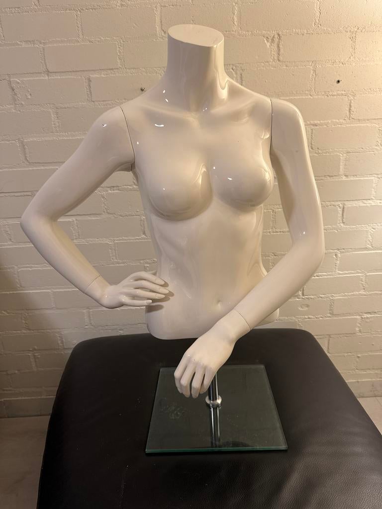 Glanzende witte danes en heren torso met deelbare armen, Ophalen, Zo goed als nieuw