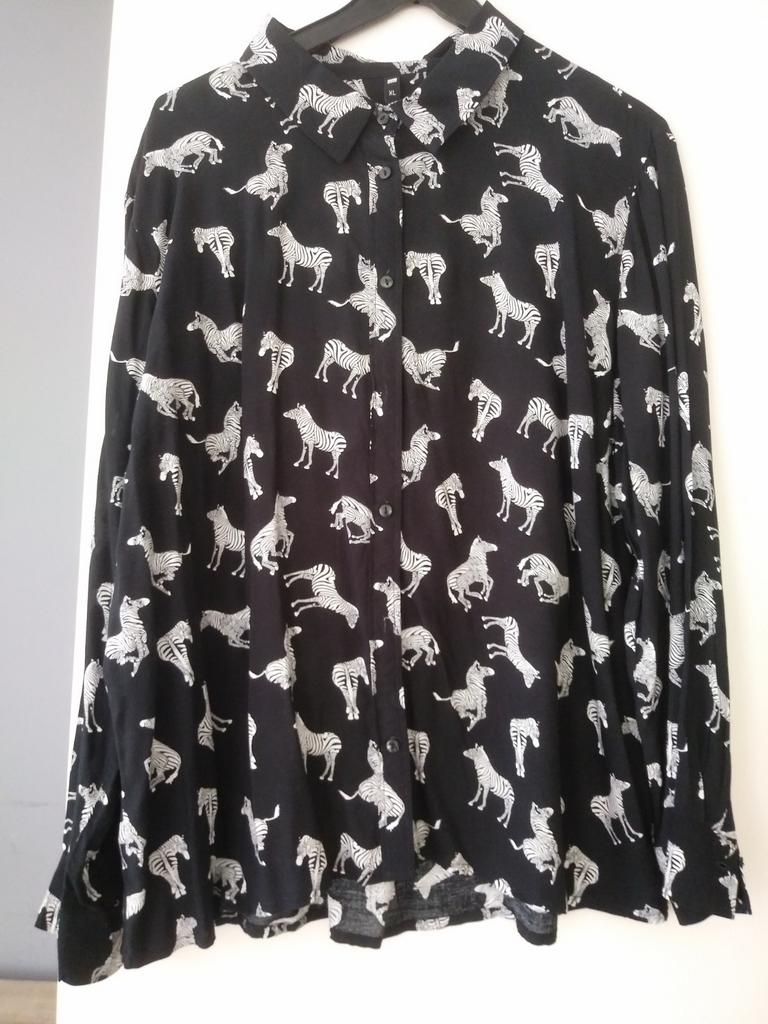 BLOUSE , ZEBRA-PRINT, MAAT XL, HEMA, NIEUW., Verzenden, Zwart, Maat 46/48 (XL) of groter, Nieuw