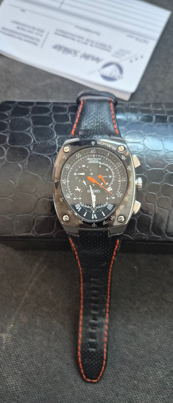 Stijlvol Seiko Sportura Kinetic Chronograaf Herenhorloge, Sieraden, Tassen en Uiterlijk, Horloges | Heren, Ophalen of Verzenden
