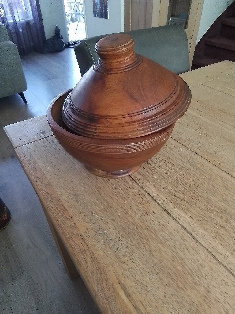 Houten pot met deksel, Antiek en Kunst, Ophalen of Verzenden