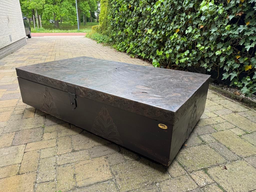 Salontafel decoratieve indiaanse kist, Huis en Inrichting, Ophalen, 100 tot 150 cm, 50 tot 100 cm, Zo goed als nieuw