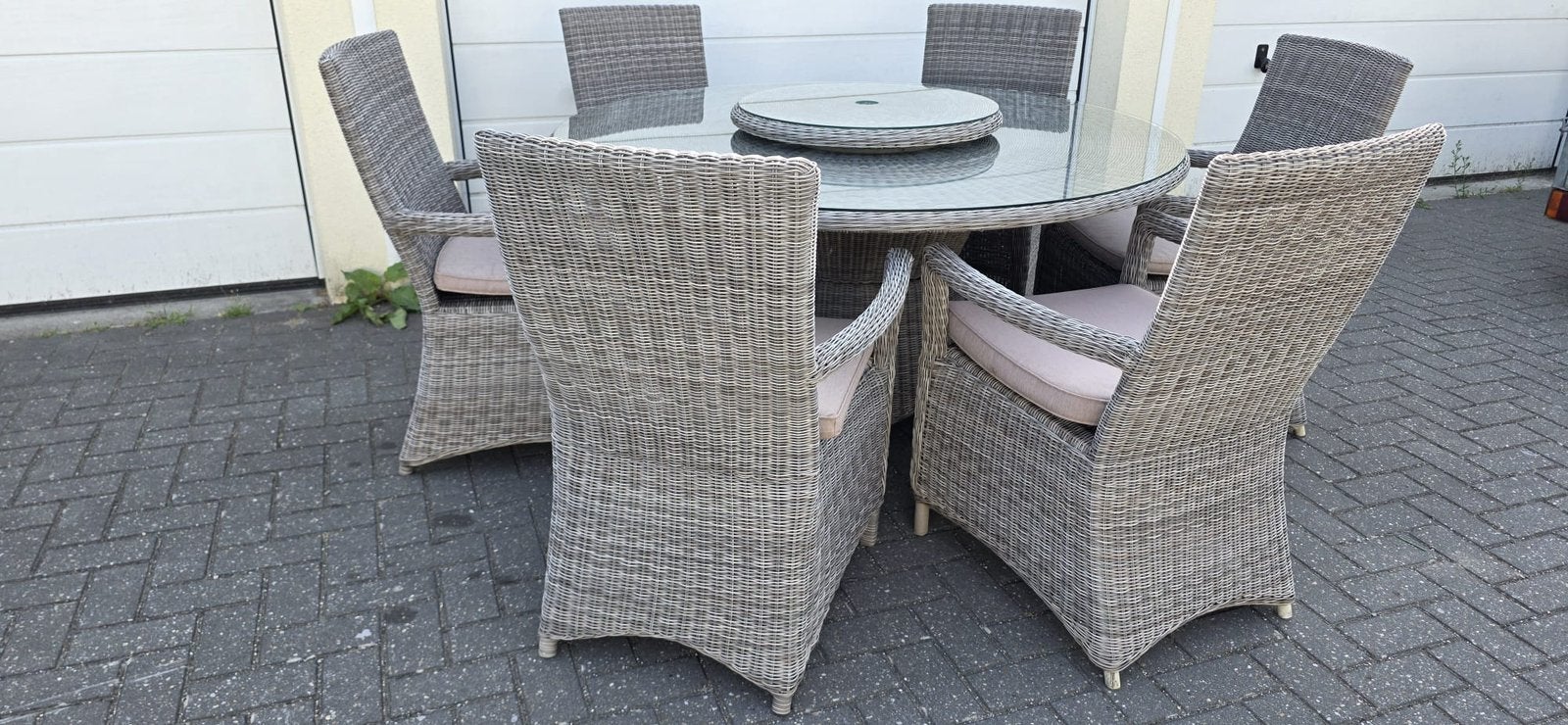 XXL ronde tuinset met 6 stoelen kan bezorgd worden!!!, Tuin en Terras, Ophalen, Zo goed als nieuw