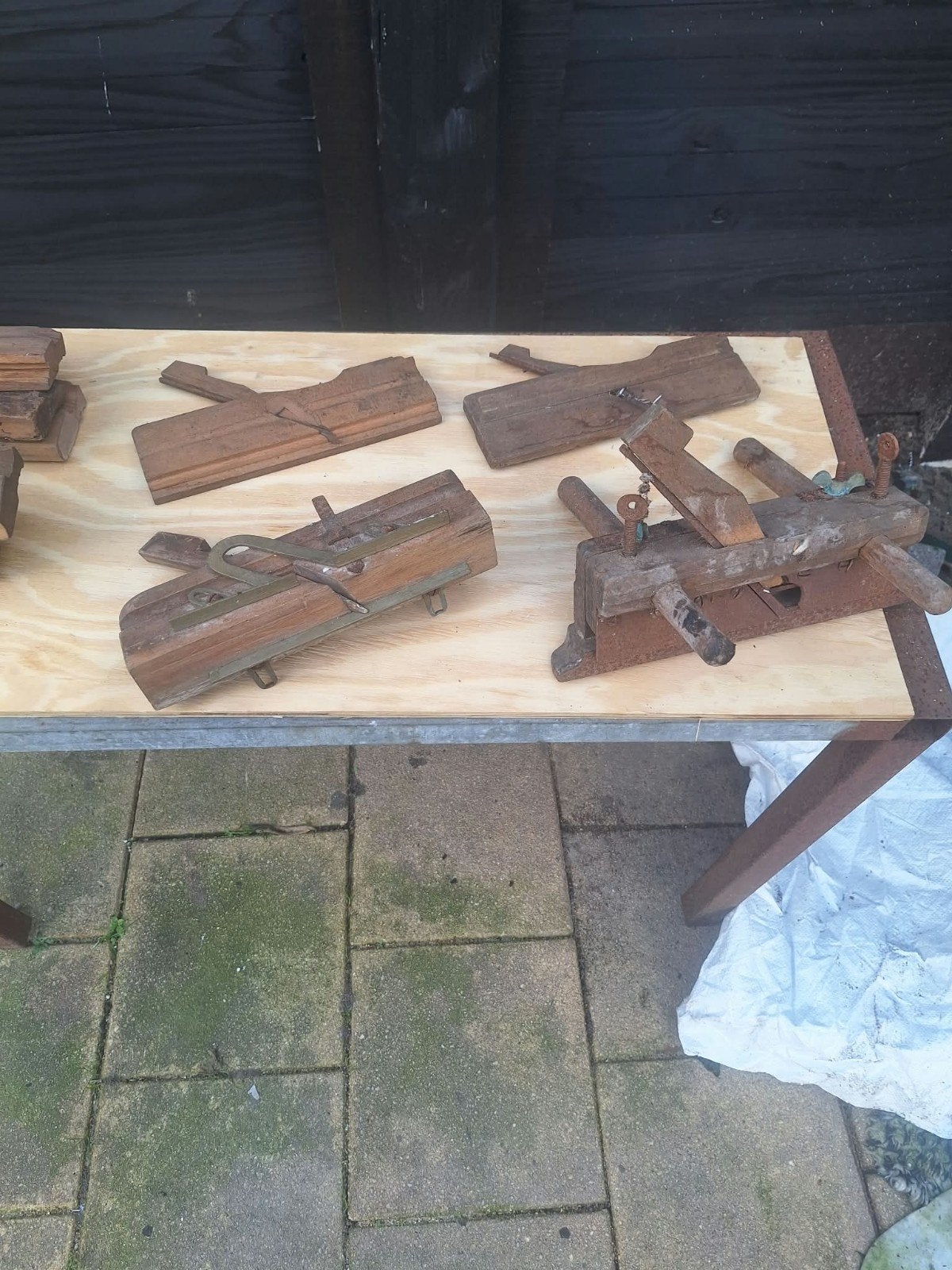 Oude profielschaven en blokschaaf - complete set, Antiek en Kunst, Ophalen