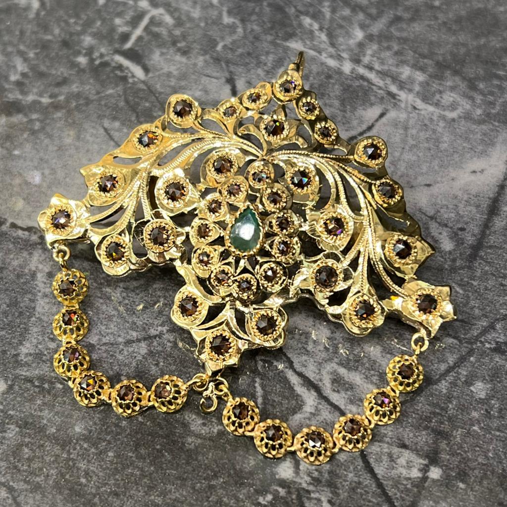 18 karaat gouden broche Marokkaans, Sieraden, Tassen en Uiterlijk, Broches, Ophalen of Verzenden, Nieuw, Goud