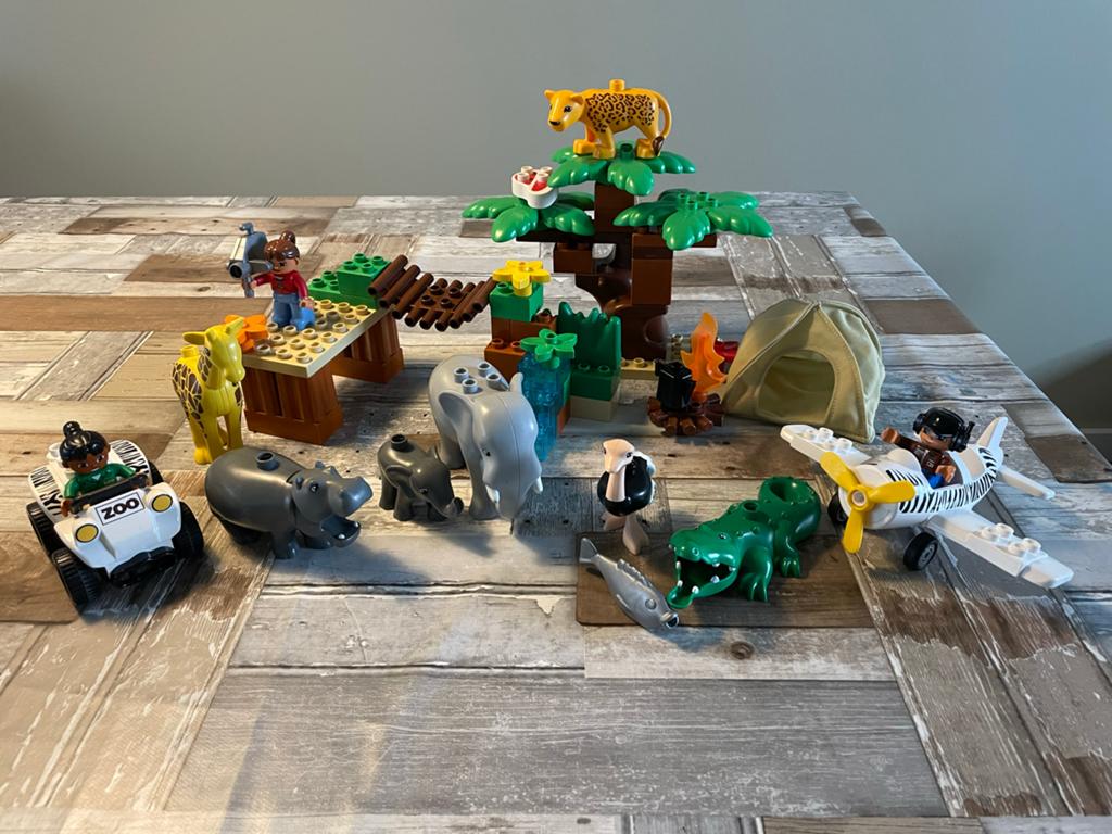 LEGO Duplo Safari Avontuur Set met Dieren en Figuren, Ophalen of Verzenden, Zo goed als nieuw, Overige merken