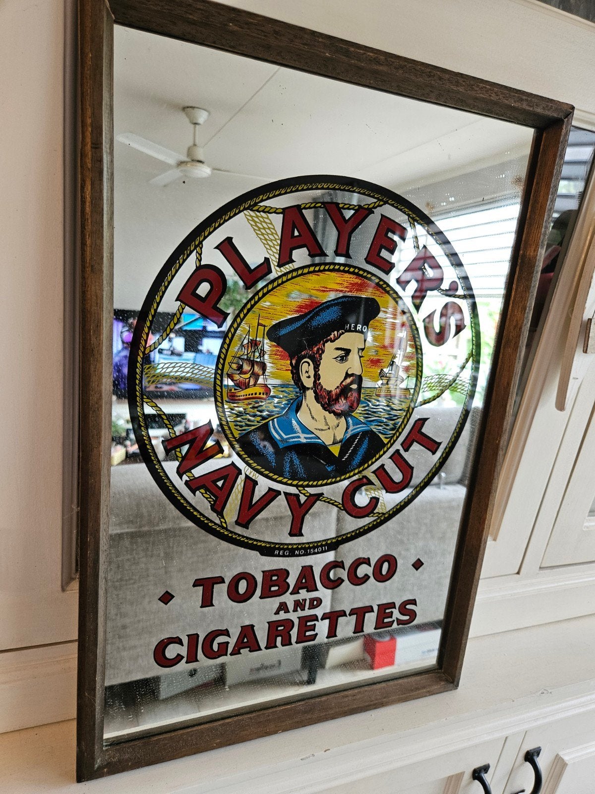 Player's Navy Cut spiegel - Tabak reclame, Ophalen of Verzenden