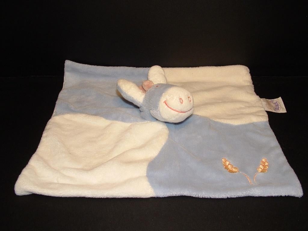 NOUKIES EZEL PACO KNUFFELDOEKJE BLAUW/WIT MET IN HE, Kinderen en Baby's, Speelgoed | Knuffels en Pluche, Ophalen of Verzenden
