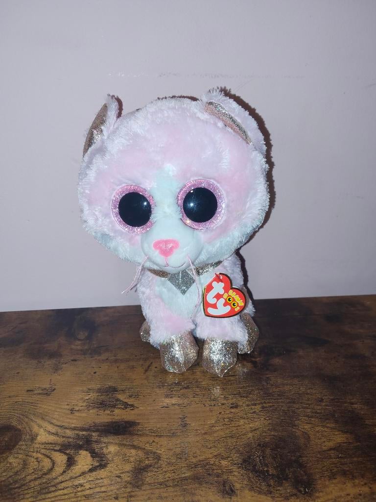 Ty Beanie Boo Fiona knuffel, kat, 20 cm, mooie staat, Ophalen, Zo goed als nieuw, Overige typen
