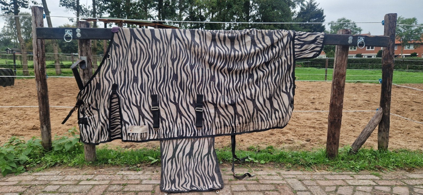 Waldhausen vliegendeken zebra met werk maat 145/195, Dieren en Toebehoren, Meerkleurig, Gebruikt, Overige merken, Mesh