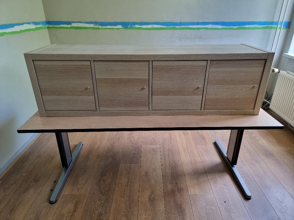 IKEA KALLAX vakkenkast - 4vaks met deuren, Ophalen, Minder dan 50 cm, Overige materialen, 100 tot 150 cm