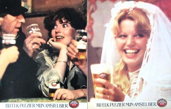 19 vintage advertenties reclames Amstel bier 1981-84 pils, Ophalen of Verzenden, Gebruikt, Amstel