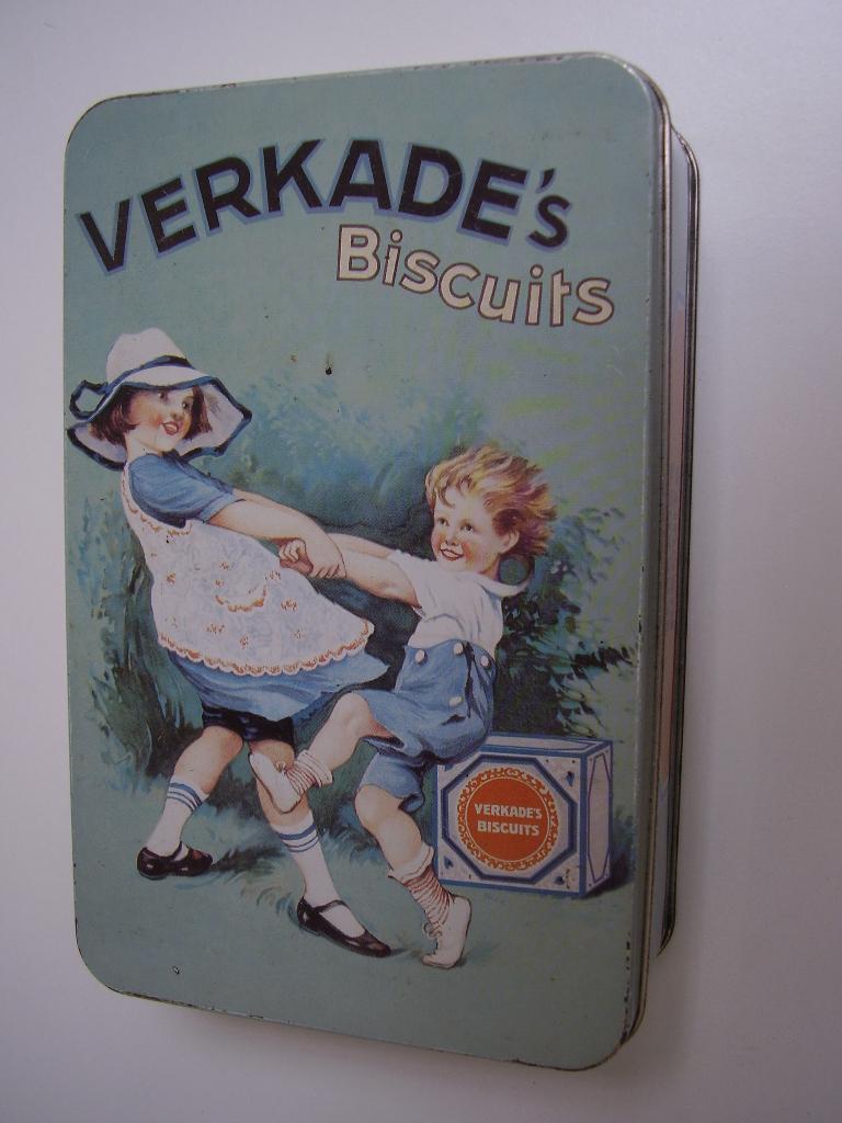 Blik Verkade Bisquits, Verzenden, Zo goed als nieuw, Koek(jes), Verkade