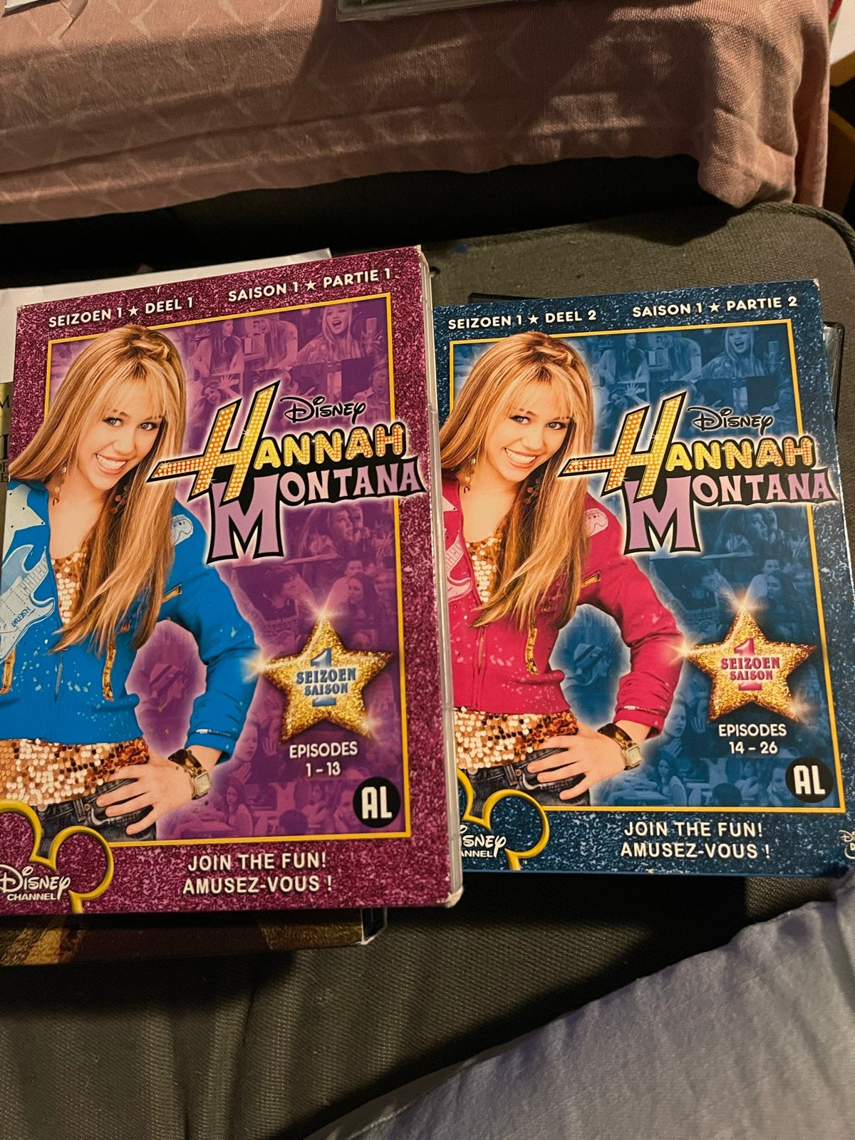 Hannah Montana DVD Boxset Seizoen 1 Deel 1 & 2, Alle leeftijden, Ophalen of Verzenden, Gebruikt, Komedie
