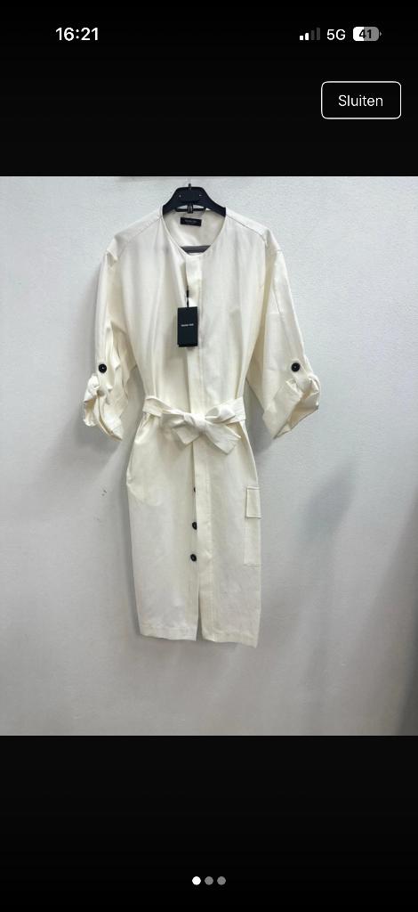 Massimo Dutti jurk nieuw maat S, Massimo Dutti, Verzenden, Wit, Nieuw