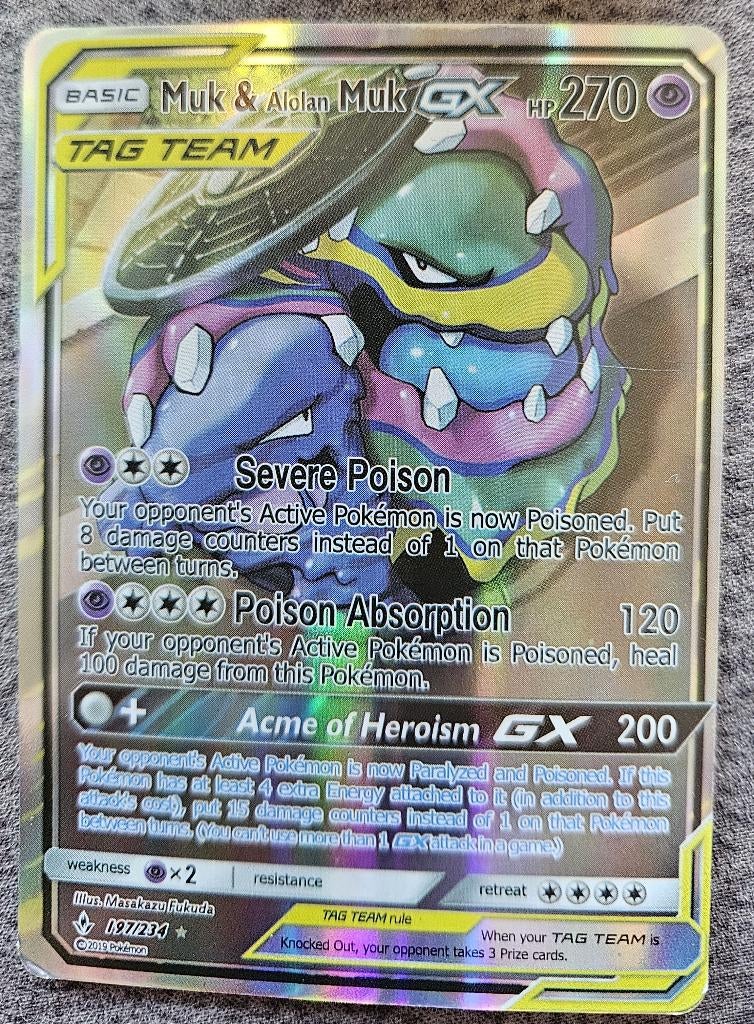 Pokémon Muk & Alolan Muk, Ophalen of Verzenden, Zo goed als nieuw, Losse kaart