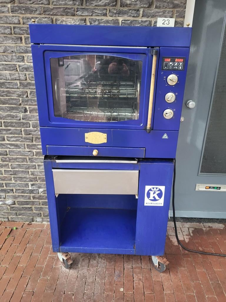 Blauwe kipgrill op wielen compleet, Ophalen of Verzenden