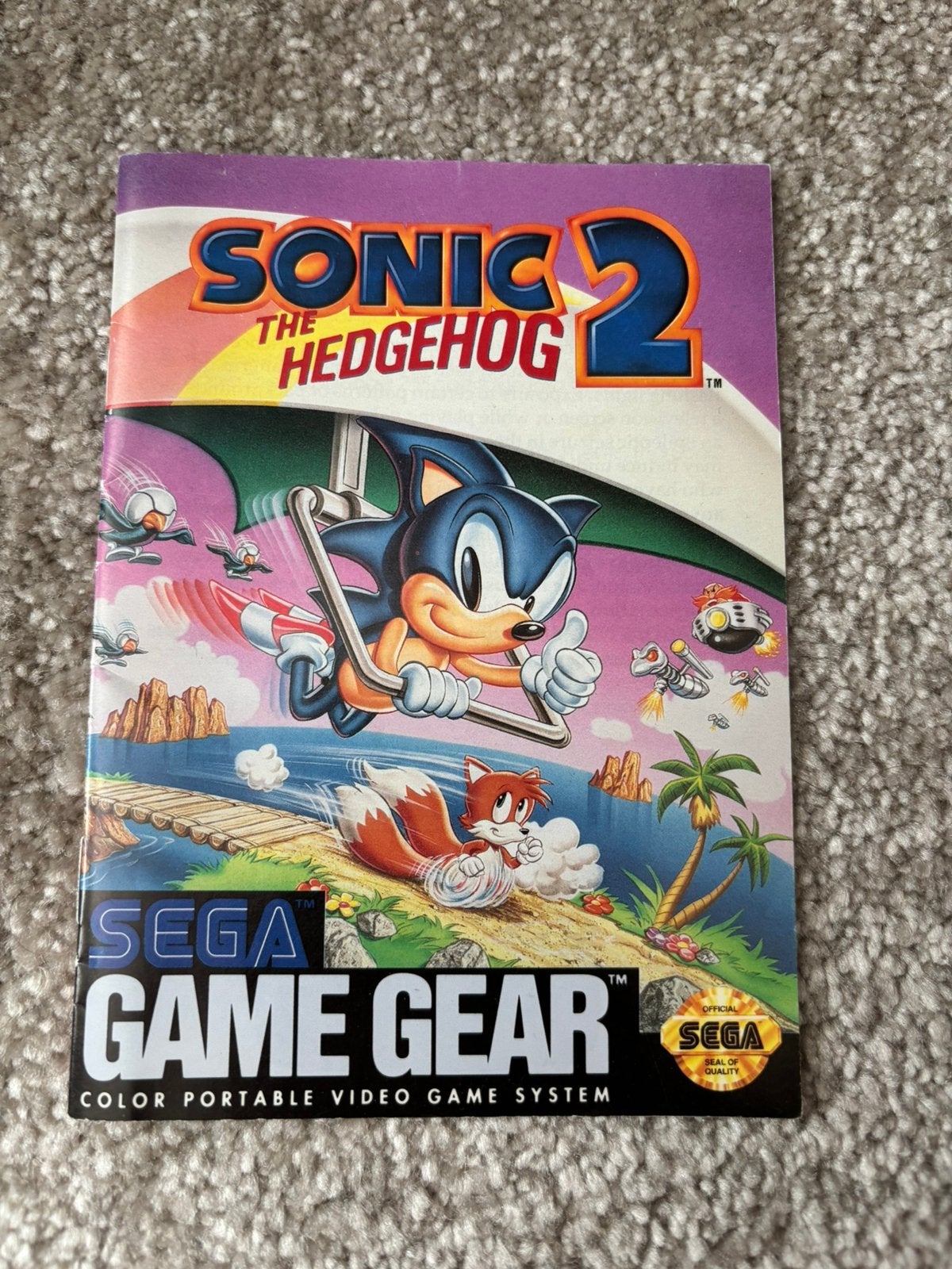 Sonic The Hedgehog 2 - Sega Game Gear Handleiding, Spelcomputers en Games, Avontuur en Actie, Gebruikt, Game Gear, 1 speler