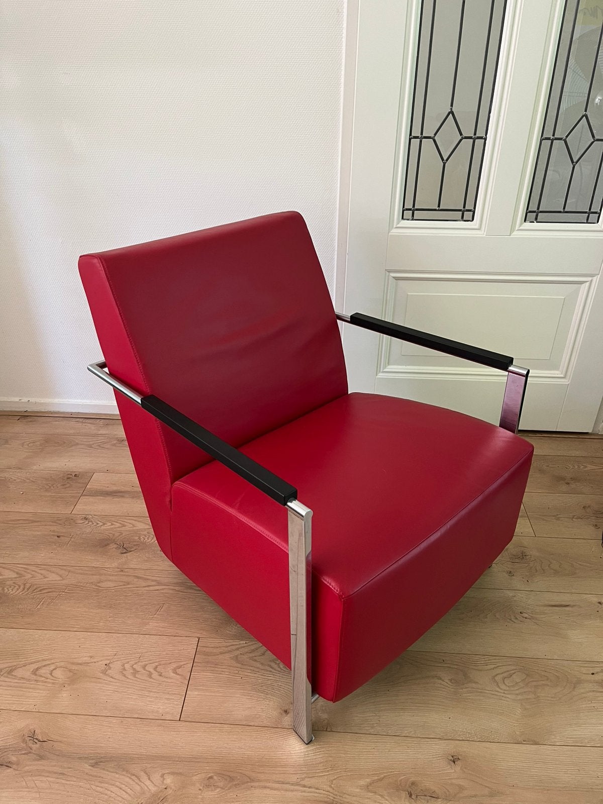 Harvink Fauteuil model Alowa Rood Leer IZGST., Design, 75 tot 100 cm, Ophalen of Verzenden, Zo goed als nieuw