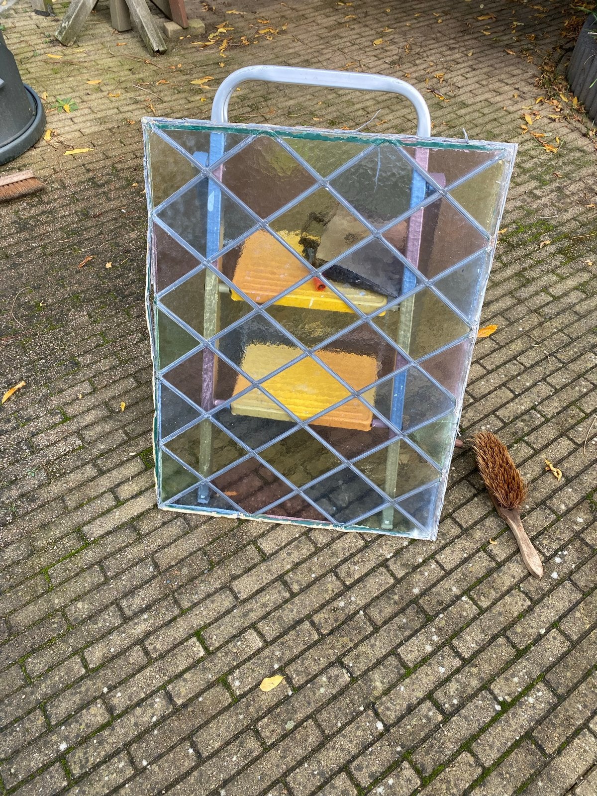 Glas in lood raam 60x80 cm, Ophalen, Gebruikt, Minder dan 80 cm, Glas in lood
