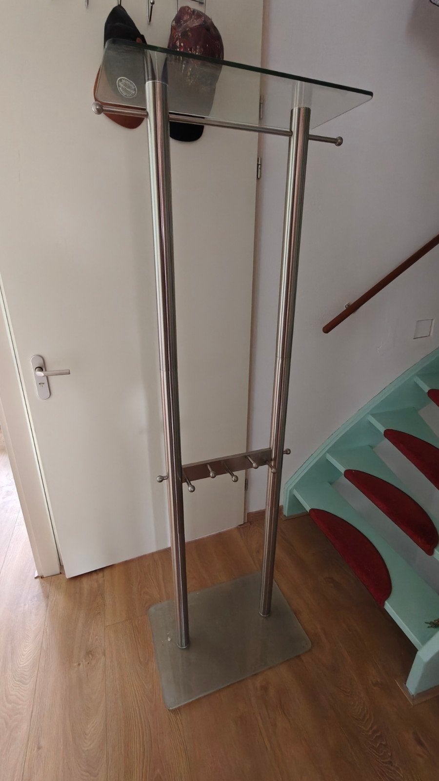 Design kapstok van metaal en glas, Ophalen, Overige materialen, Gebruikt, Staande kapstok