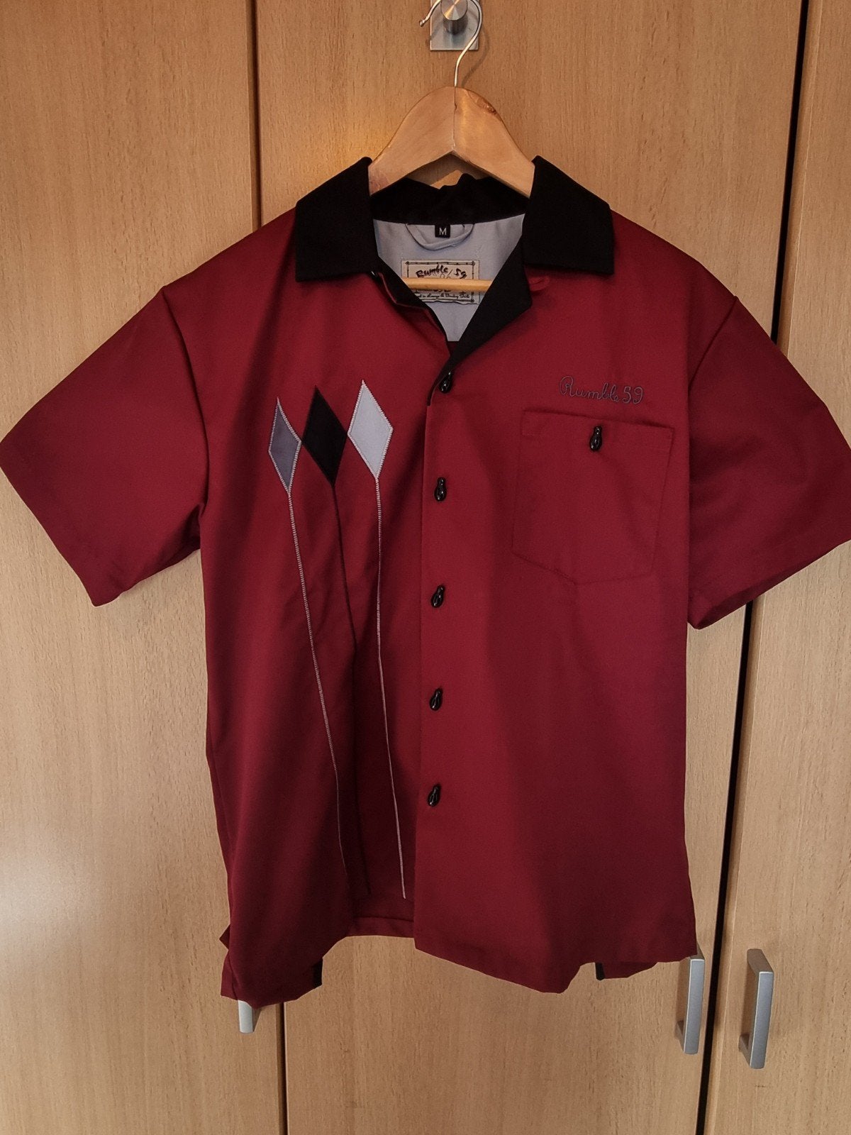Rumble 59 Bowling Shirt 'Rebel Rods Garage' Maat M, Rumble 59, Maat 48/50 (M), Ophalen of Verzenden, Zo goed als nieuw