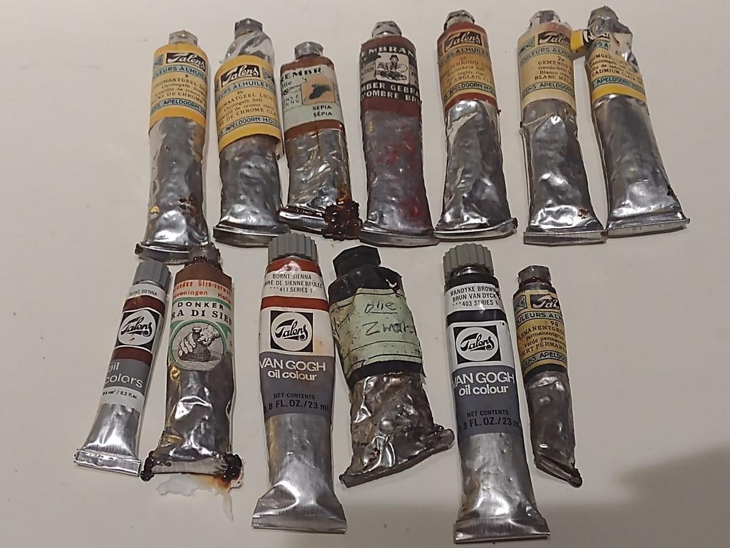 vintage div. tubes olieverf o.a. Talens / gebruikt en zacht, Ophalen, Gebruikt, Olieverf