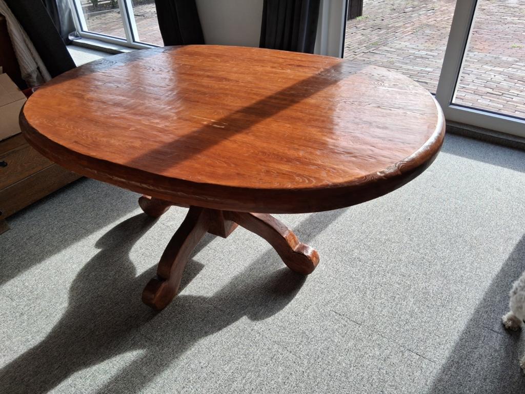 Massief houten eettafel, Huis en Inrichting, Tafels | Eettafels, Ophalen, Gebruikt, 200 cm of meer, 50 tot 100 cm
