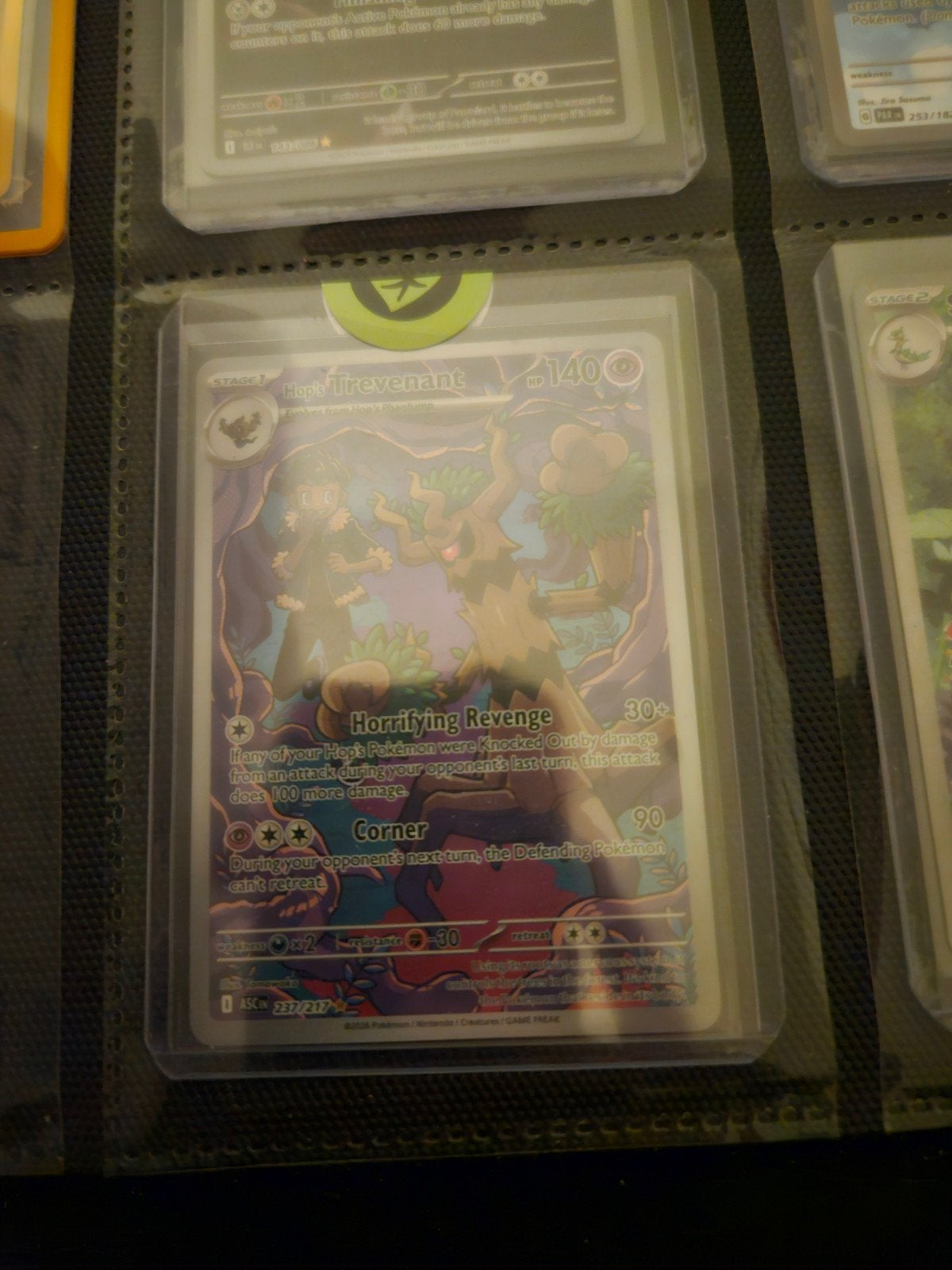 Pokemon Hop's Trevenant ex 237/217 Ascended Heroes, Ophalen of Verzenden, Zo goed als nieuw, Losse kaart, Foil
