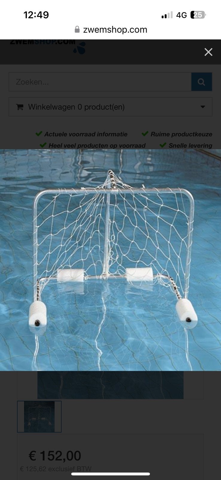 Drijvend waterpolo doel met bal, Ophalen, Gebruikt