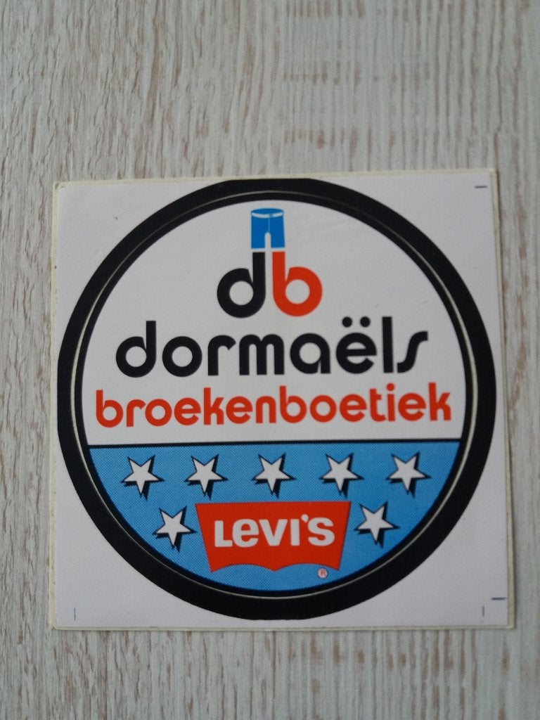 sticker db dormaëls broekenboetiek LEVI'S, Verzamelen, Ophalen of Verzenden, Zo goed als nieuw, Bedrijf of Vereniging