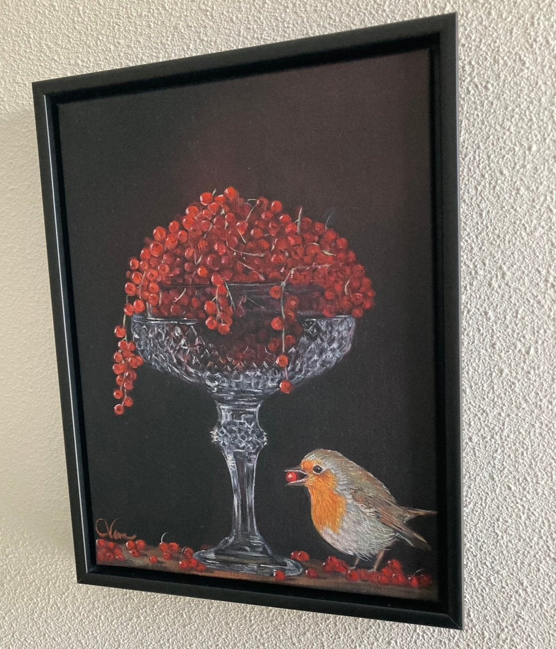 Carpe Diem “ pluk de dag” olieverf in baklijst, Ophalen of Verzenden, Zo goed als nieuw, Minder dan 50 cm, Schilderij