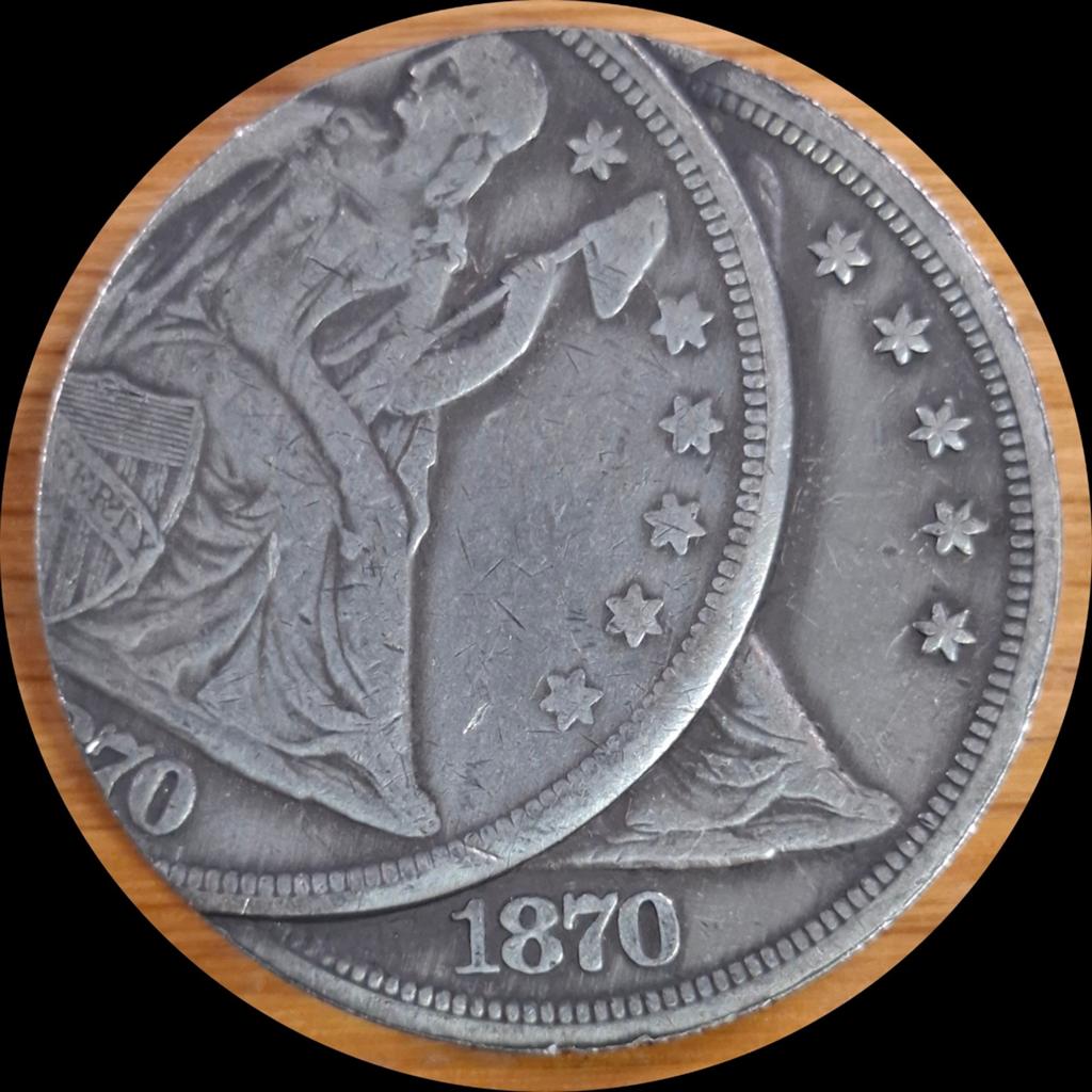 USA Trade Dollar 1870 misslag, Ophalen of Verzenden, Noord-Amerika