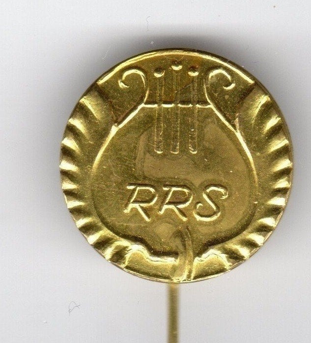 Speldje RRS HARP GOUDKLEURIG (A9), Verzamelen, Ophalen of Verzenden, Gebruikt, Overige onderwerpen