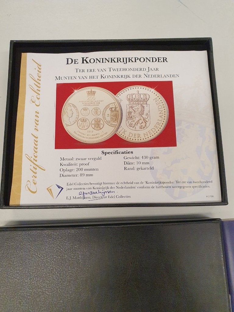 Nederland. 200 Jaar Koninkrijksmunt Gouden editie (430 Gram., Postzegels en Munten, Munten | Nederland, Verzenden, Koningin Beatrix