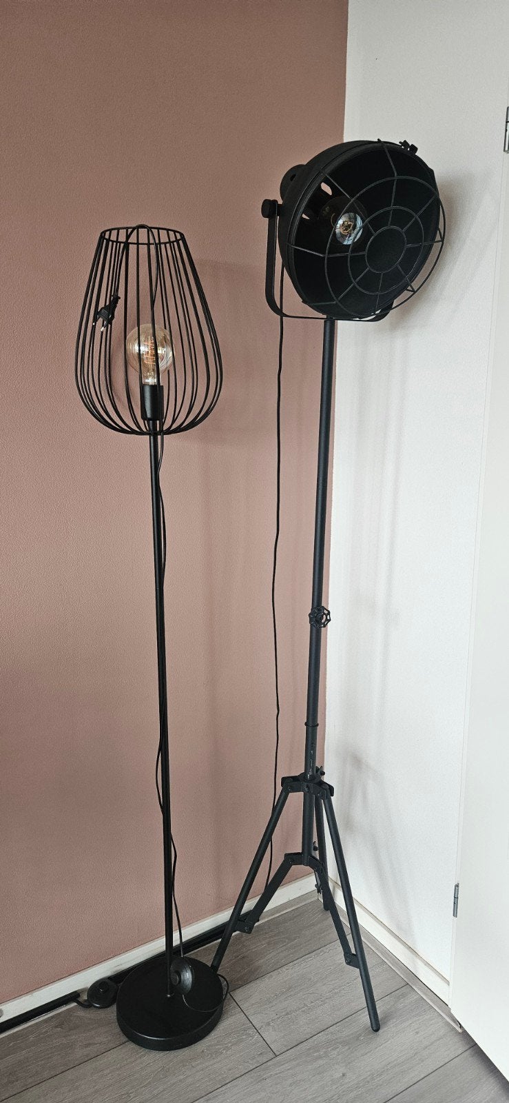 Zwarte vloerlampen, Ophalen, Nieuw, E27 (groot), Metaal