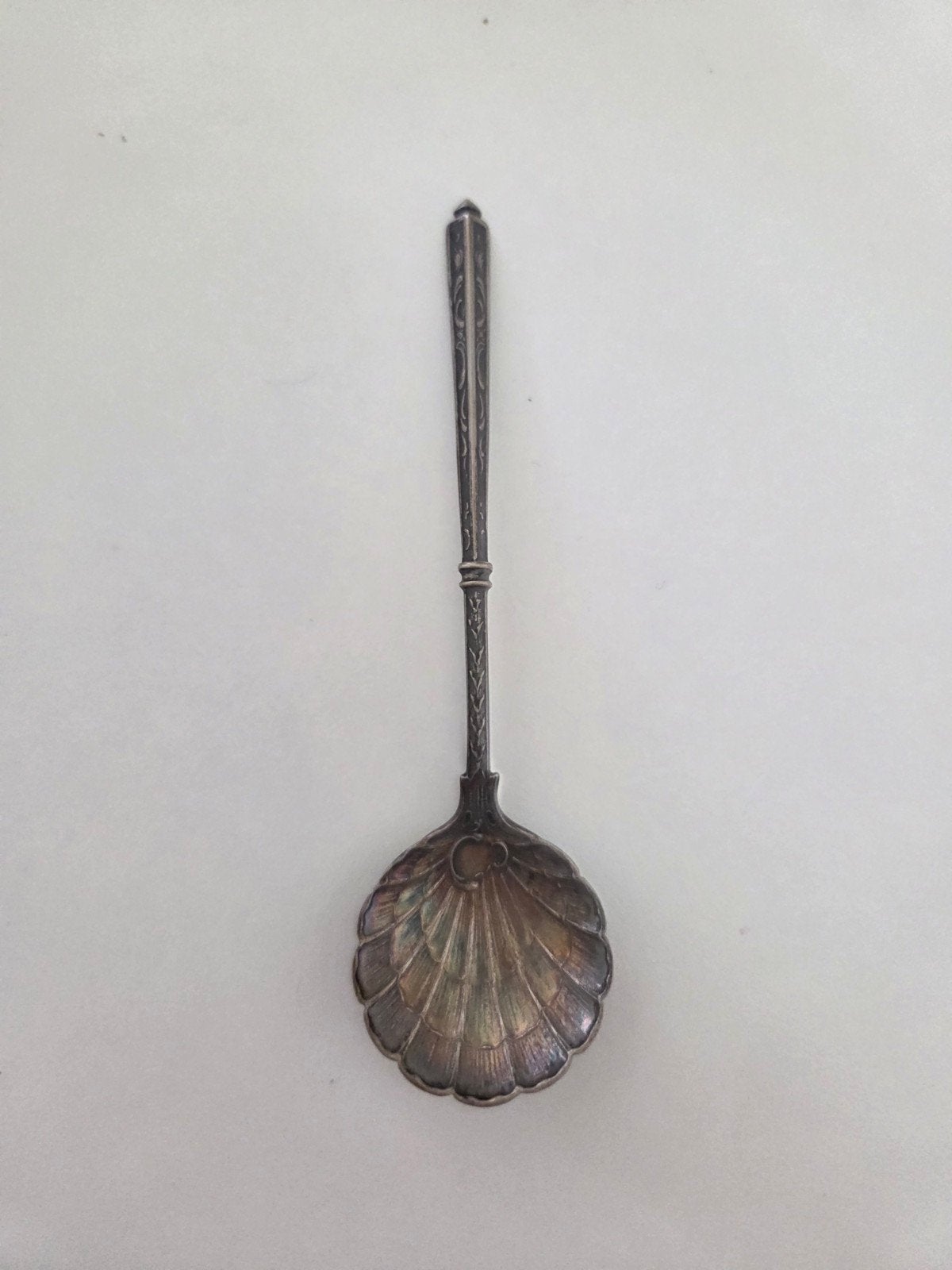 Antieke zilveren schelpvormige lepel, Ophalen of Verzenden