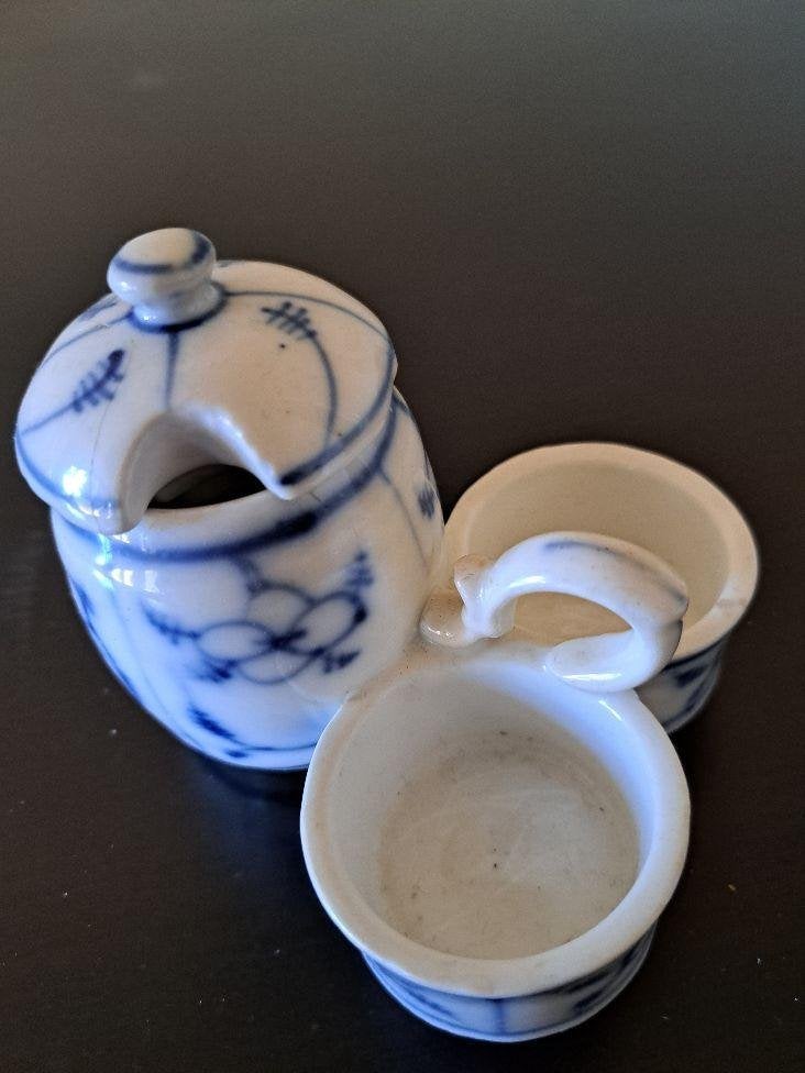 Peper, zout, mosterd stelletje (Saksisch Blauw), Verzamelen, Ophalen of Verzenden, Gebruikt, Porselein, Overige typen