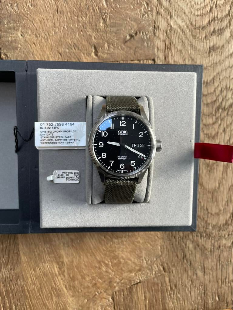 Oris Big Crown Pro Pilot Day Date in top staat, Ophalen of Verzenden, Zo goed als nieuw, Staal, Overige merken
