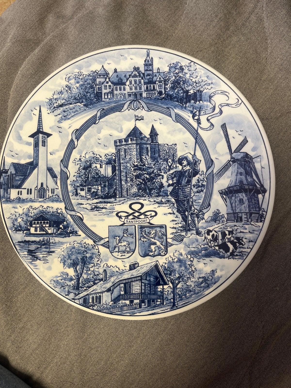 Origineel Delfts Blauw Santpoort wandbord - Ben v.d. Kolk 19, Antiek en Kunst, Ophalen of Verzenden