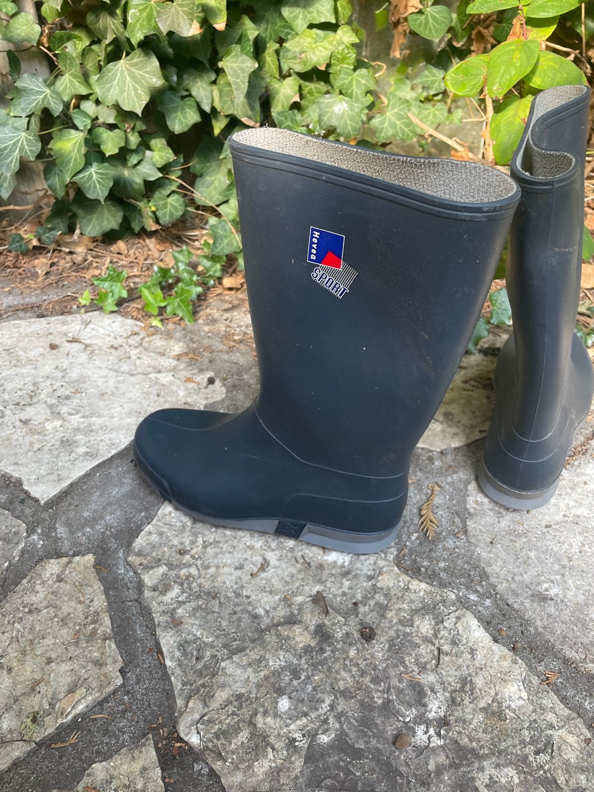 Regenlaarzen donkerblauw Heveasport maat 35, Ophalen, Jongen of Meisje, Laarzen, Zo goed als nieuw