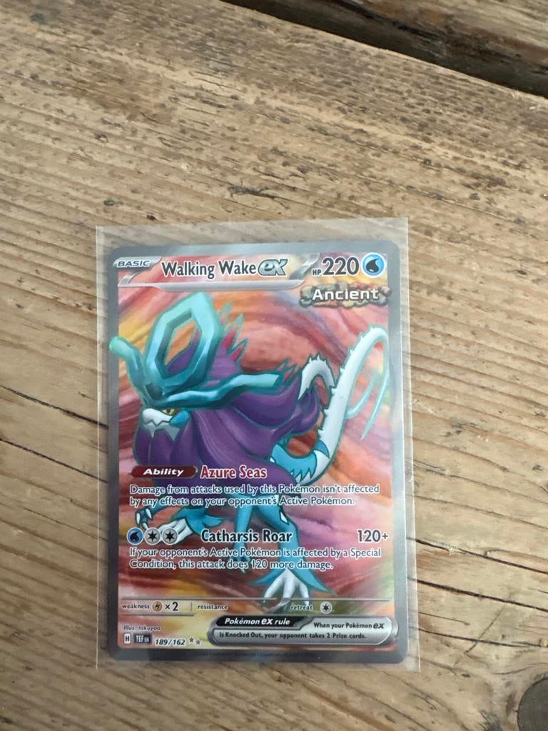 Walking Wake ex 189/162 Ancient Pokémon kaart, Ophalen, Zo goed als nieuw, Losse kaart