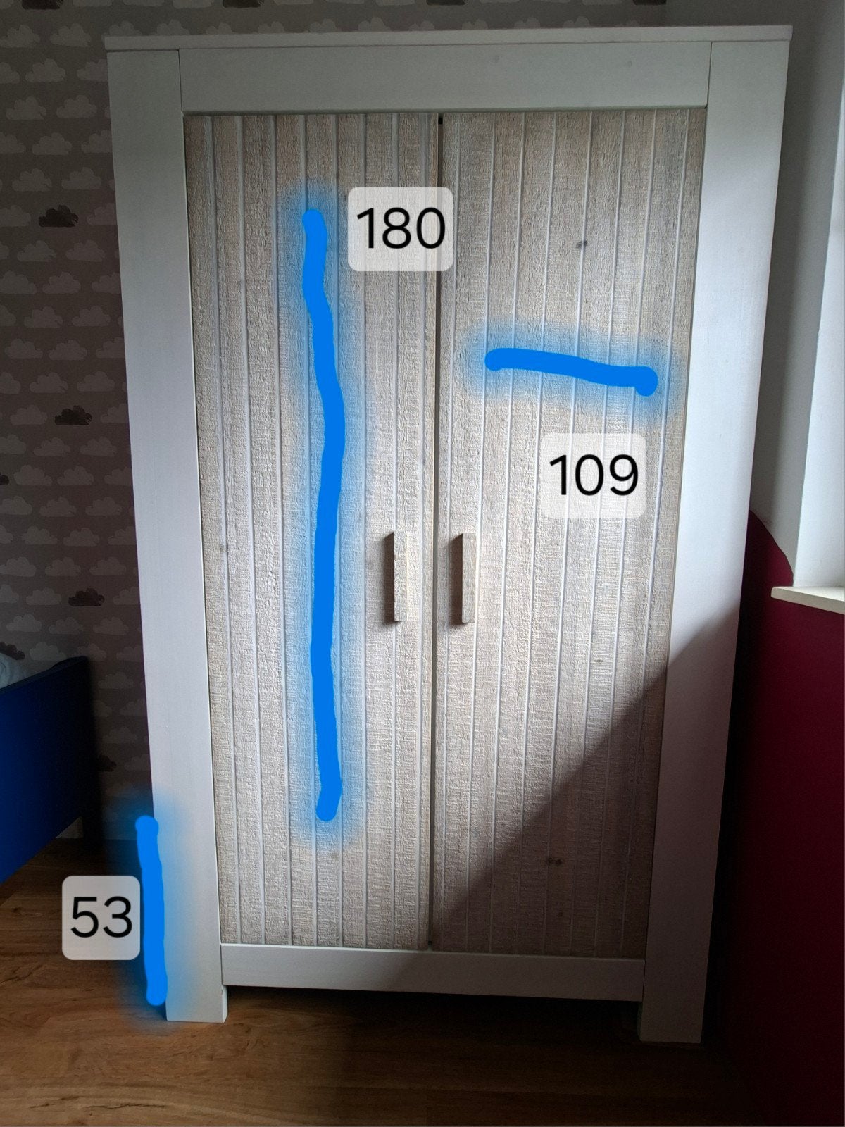 Bopita Silas met een white wash en grey wash finish, Ophalen, Gebruikt, 50 tot 70 cm, 105 cm of meer