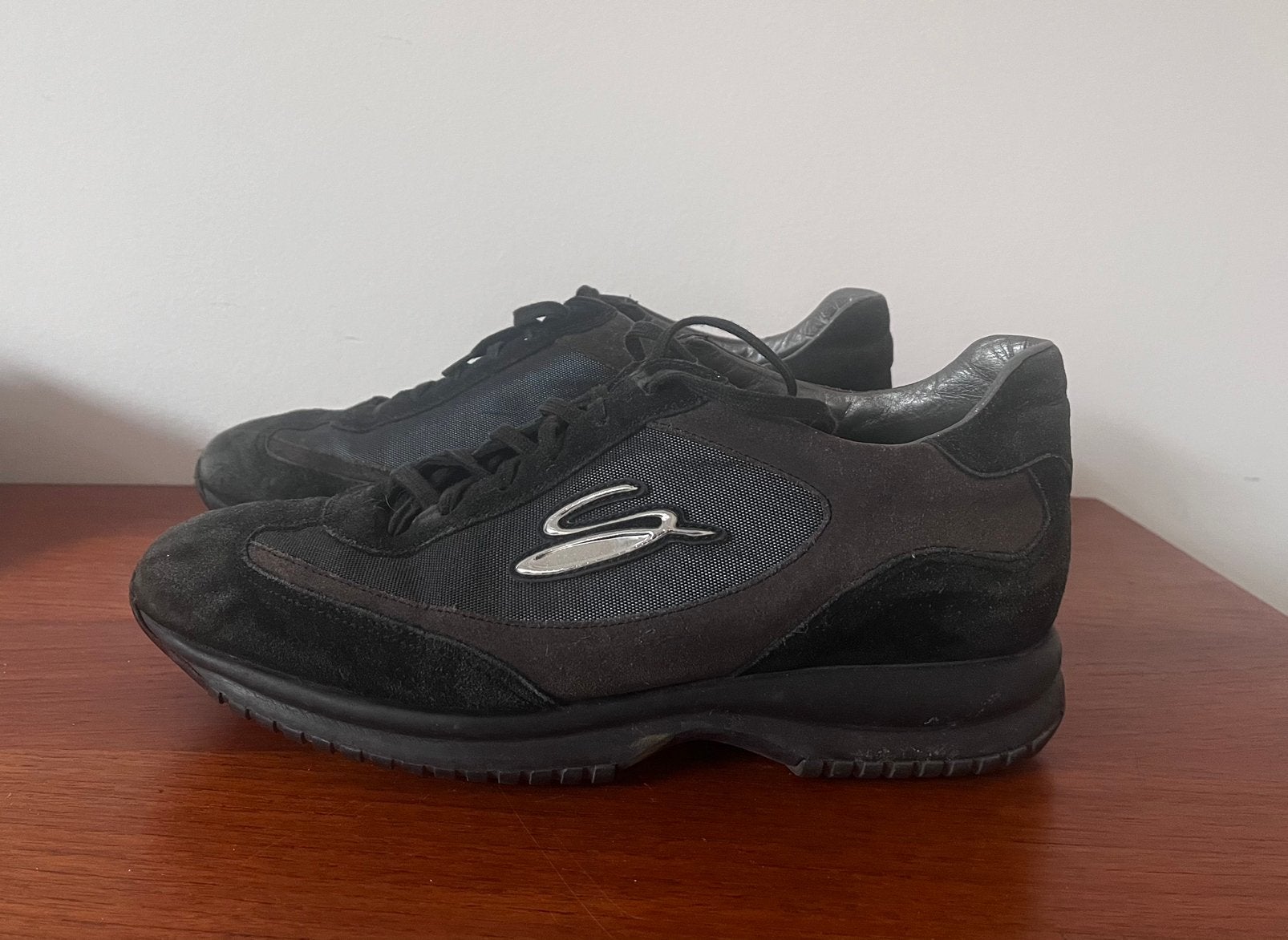 Santoni sneakers maat 8,5 (vallen als 43), Zwart, Ophalen of Verzenden, Sneakers of Gympen, Gedragen