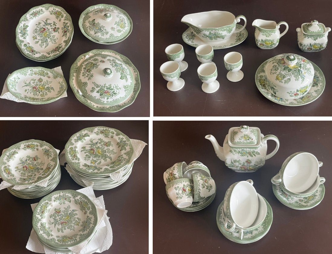 Uitgebreid Enoch Wedgwood Oriental Pheasants servies, Antiek en Kunst, Ophalen