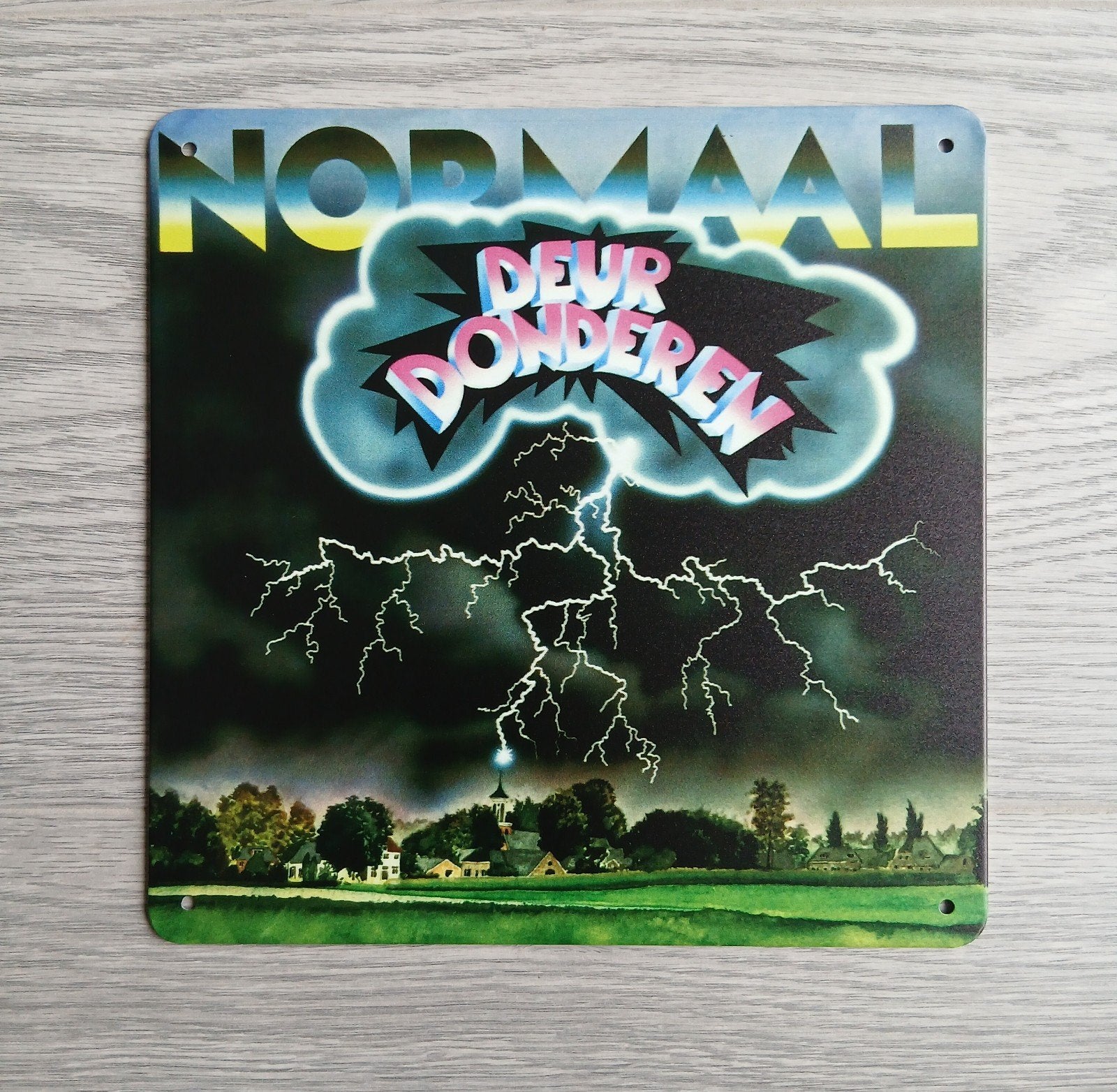Normaal Deurdonderen 20x20 cm Metalen Reclamebord, Ophalen of Verzenden, Nieuw, Poster, Artwork of Schilderij
