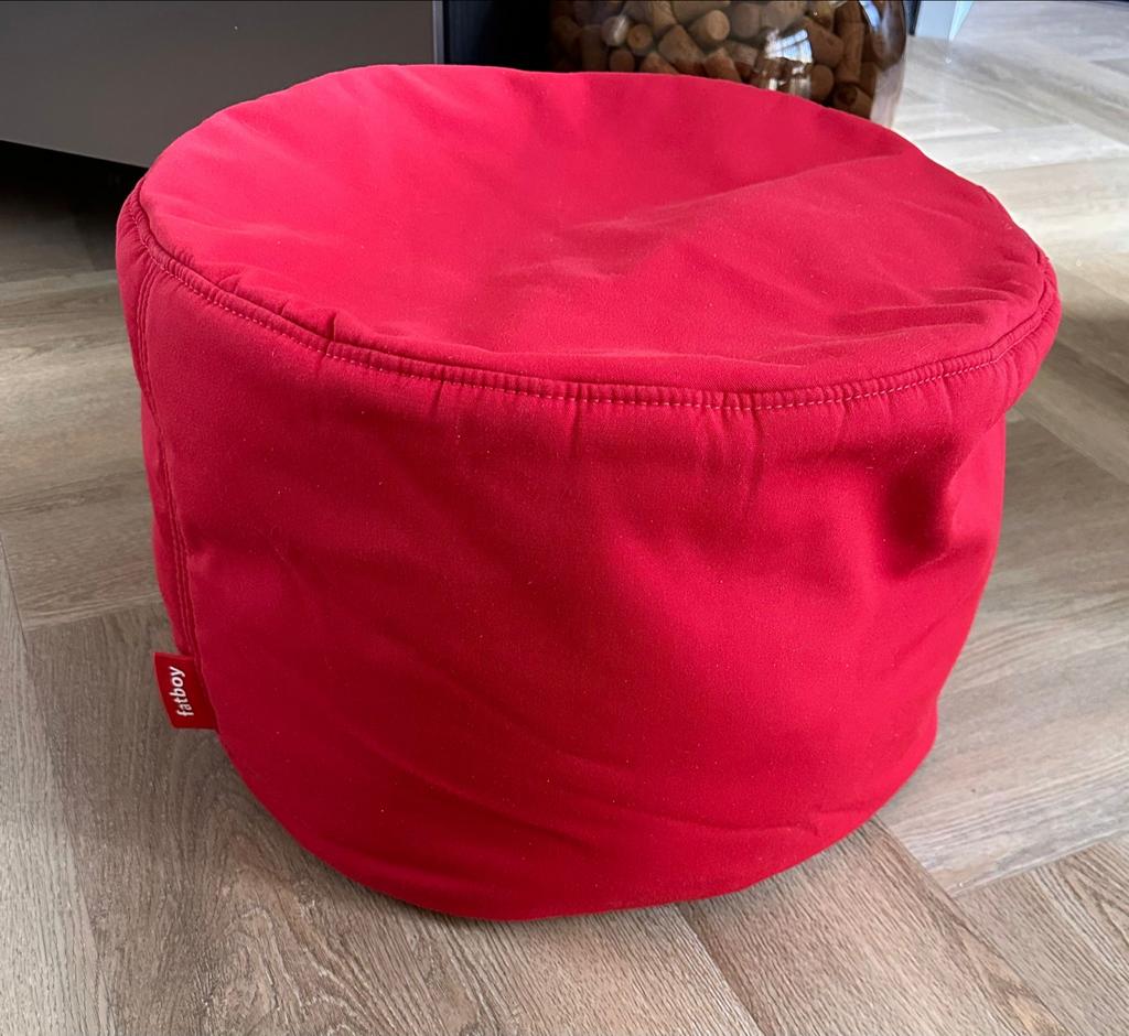 Fatboy poef rood - Comfortabel en stijlvol, Ophalen, Gebruikt, Rond, Stof