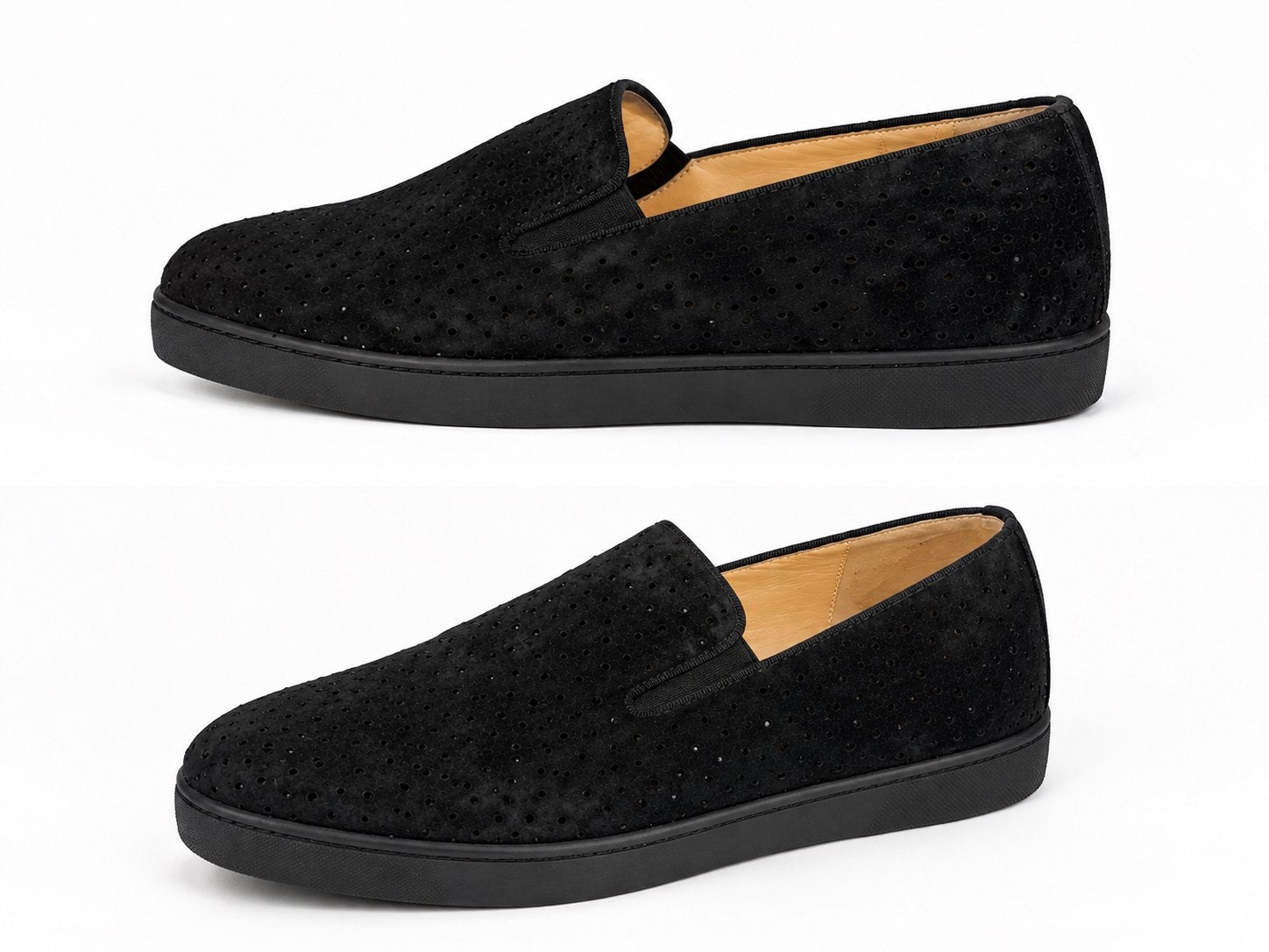 Christian Louboutin Boat Studded Velvet Slip-On Sneakers, Ophalen of Verzenden, Zo goed als nieuw, Zwart, Sneakers of Gympen