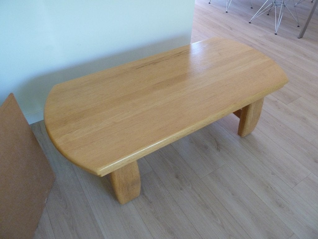 Eikenhouten Salon Tafel, Ophalen, Gebruikt, 100 tot 150 cm, Eikenhout