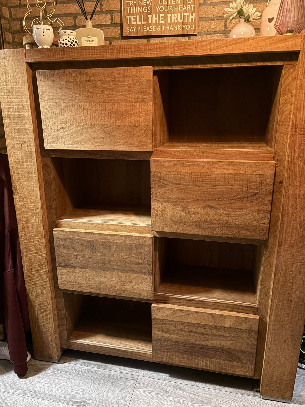houten kast met 4 schuifdeuren, Ophalen, Gebruikt, 150 tot 200 cm, 150 tot 200 cm